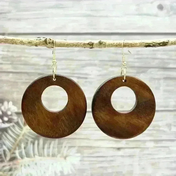 Bohemian Style Wooden Drop & Dangle Earrings - Picture 1 of 2